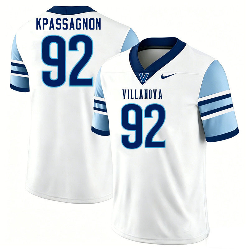 Villanova Wildcats #92 Tanoh Kpassagnon College Football Jerseys,Uniforms-White